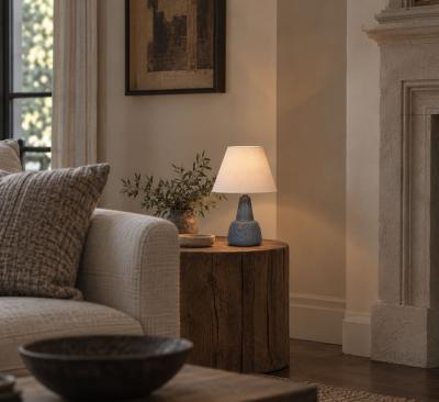 S holm Stent j Table Lamp Light Blue Stoneware Denmark 1960s