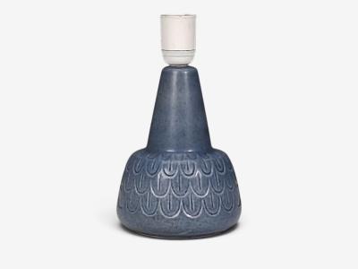 S holm Stent j Table Lamp Light Blue Stoneware Denmark 1960s