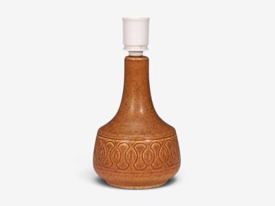 S holm Stent j Table Lamp Orange Stoneware Denmark 1960s