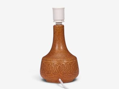 S holm Stent j Table Lamp Orange Stoneware Denmark 1960s