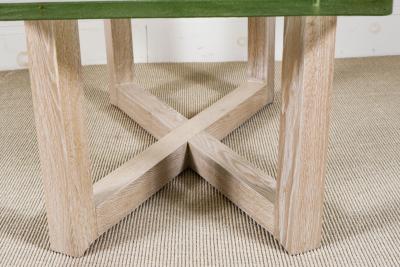 SAINT GOBAIN GLASS AND CERUSED OAK LOW TABLE