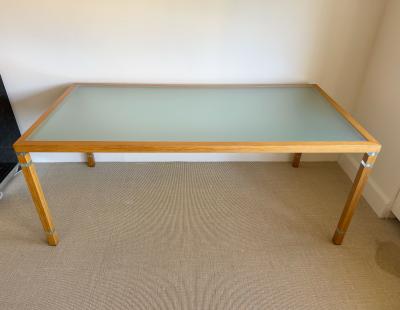 SAINT GOBAIN GLASS TOP DINING TABLE