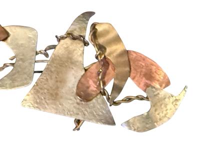 SAM KRAMER MID CENTURY MODERNIST MIXED METALS ABSTRACT PIN