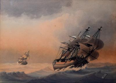 SAMUEL ATKINS SAMUEL ATKINS 1760 1810 UNTITLED A MARITIME SCENE 