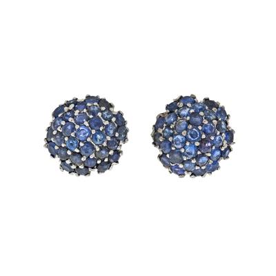 SAPPHIRE CLUSTER STUD EARRINGS