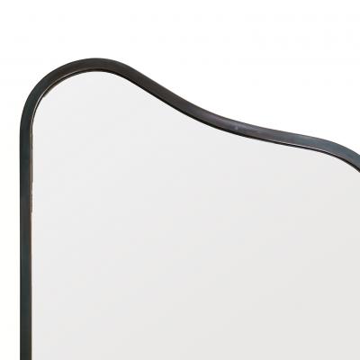 SCANDINAVIAN MODERN PATINATED ASYMMETRICAL METAL MIRROR 