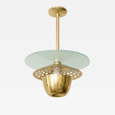 SCANDINAVIAN TRIPLE SHADE PENDANT IN BRASS AND GLASS