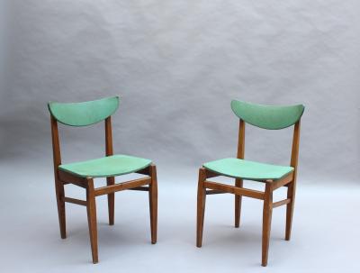 SET OF 4 FINE FRENCH 1950S ELM CHAIRS