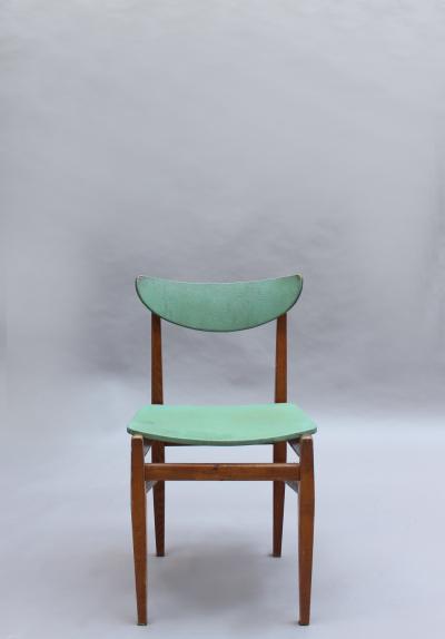 SET OF 4 FINE FRENCH 1950S ELM CHAIRS