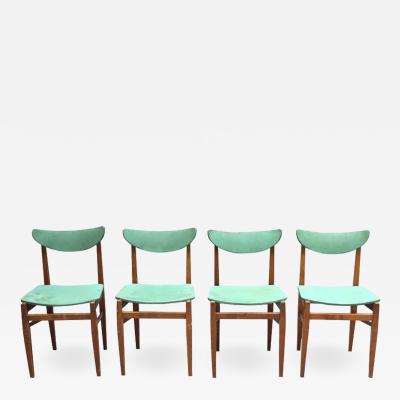 SET OF 4 FINE FRENCH 1950S ELM CHAIRS