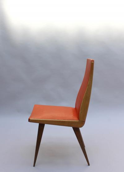 SET OF 6 FRENCH 1950S BEECH CHAIRS