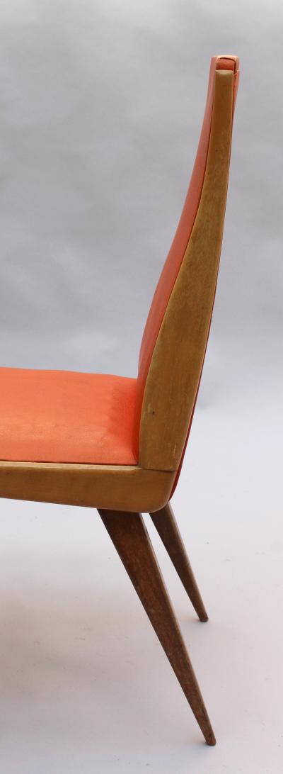 SET OF 6 FRENCH 1950S BEECH CHAIRS