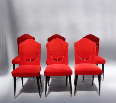 SET OF 6 UNUSUAL FRENCH 1960S DINING CHAIRS