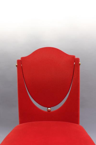 SET OF 6 UNUSUAL FRENCH 1960S DINING CHAIRS