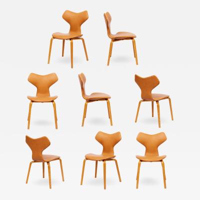 SET OF 8 ARNE JACOBSEN GRAND PRIX DINING CHAIRS