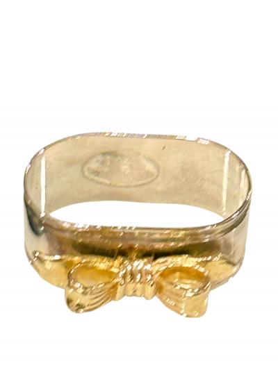 SET OF EIGHT SIVERPLATE GOLDTONE BOW DESIGN NAPKIN RINGS