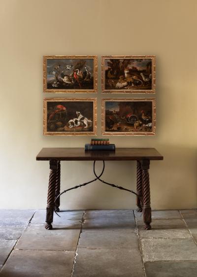 SET OF FOUR LATE 17TH CENTURY FRENCH SCHOOL PAINTINGS