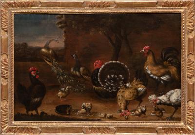 SET OF FOUR LATE 17TH CENTURY FRENCH SCHOOL PAINTINGS