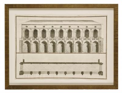 SET OF SIX 18TH CENTURY ITALIAN ARCHITECTURAL DRAWINGS