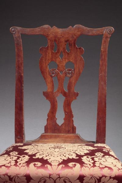 SET OF SIX CHIPPENDALE DINING CHAIRS