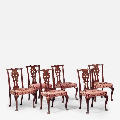 SET OF SIX CHIPPENDALE DINING CHAIRS