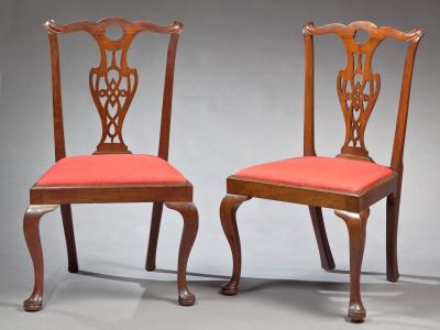 SET OF SIX CHIPPENDALE SIDE CHAIRS