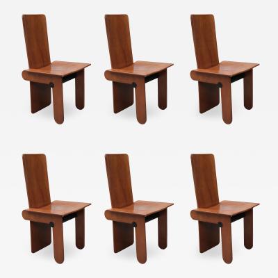 SET OF SIX DINING CHAIRS BY CARLO SCARPA FOR GAVINA