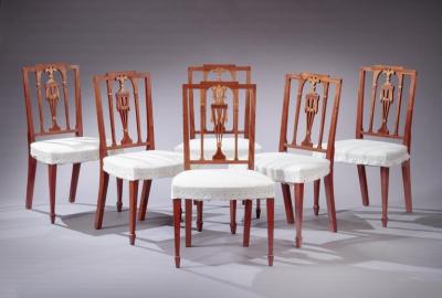 SET OF SIX FEDERAL SIDE CHAIRS