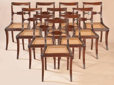 SET OF TEN SIDE CHAIRS