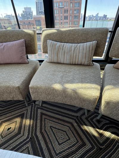 SET of 10 Henryot Cie French Contemporary Custom Upholstered and Molded Plasti