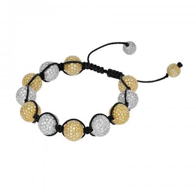 SHAMBALLA 18K WHITE GOLD WHITE AND YELLOW DIAMOND BRACELET
