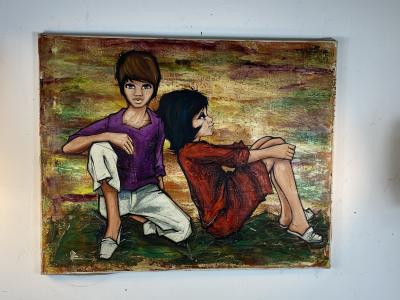 SIGNED 1963 POP ART CHILDREN PAINTING