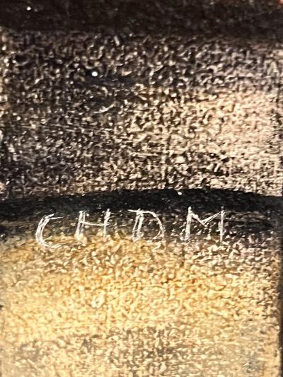 SIGNED MODERNIST SEAGULL PAINTING WITH POEM EN VERSO