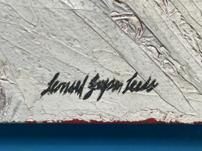 SIGNED MODERNIST THREE BLIND MICE OIL PAINTING