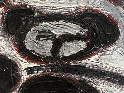 SIGNED MODERNIST THREE BLIND MICE OIL PAINTING