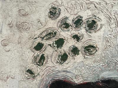 SIGNED MODERNIST THREE BLIND MICE OIL PAINTING