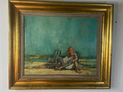 SIGNED SARASOTA BEACH SCENE PAINTING