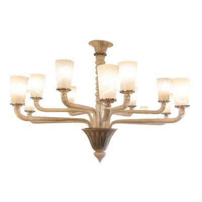 SILVER AND CLEAR VENETIAN CHANDELIER