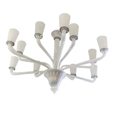 SILVER AND CLEAR VENETIAN CHANDELIER