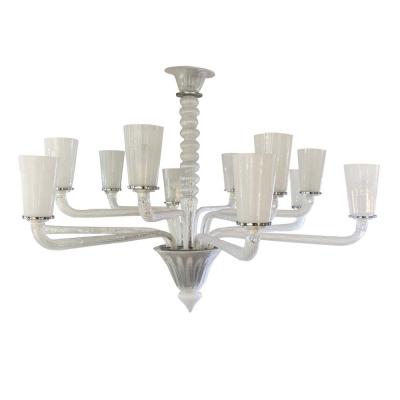 SILVER AND CLEAR VENETIAN CHANDELIER
