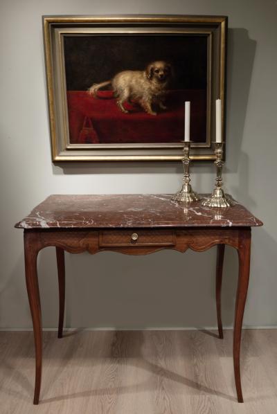 SMALL LOUIS XV PROVEN AL MARBLE TOPPED CENTRE TABLE