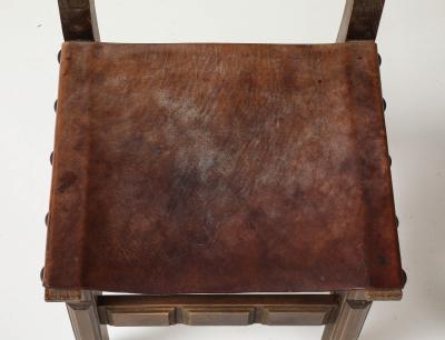 SPANISH LEATHER DINING CHAIRS Set of 2