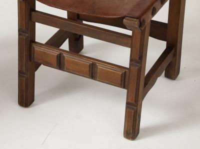 SPANISH LEATHER DINING CHAIRS Set of 2