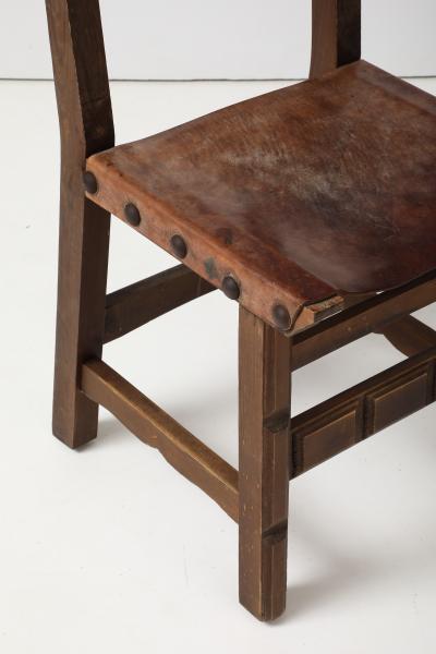 SPANISH LEATHER DINING CHAIRS Set of 2