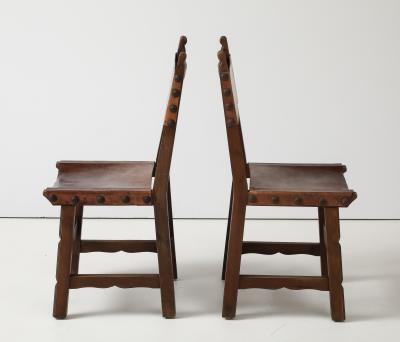 SPANISH LEATHER DINING CHAIRS Set of 2