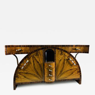 SPECTACULAR ART DECO EXOTIC WOOD CREDENZA