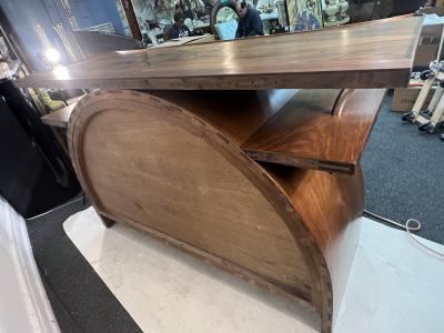SPECTACULAR ART DECO EXOTIC WOOD WINGED SHELVES CREDENZA