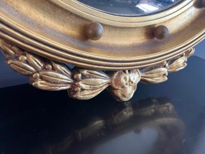 SPECTACULAR GILT FEDERAL STYLE CONVEX ROUND MIRROR