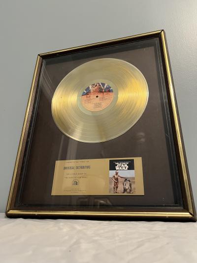 STAR WARS MOTION PICTURE ALBUM GOLD RECORD THANK YOU AWARD