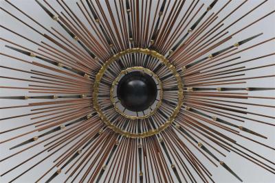 STEEL AND BRASS WELDED SUNBURST MIRROR